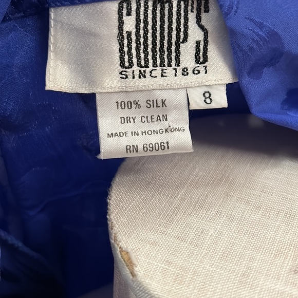 Vintage GUMP’S Silk Floral 3 Piece skirt Set Blue size 8 - Picture 17 of 17